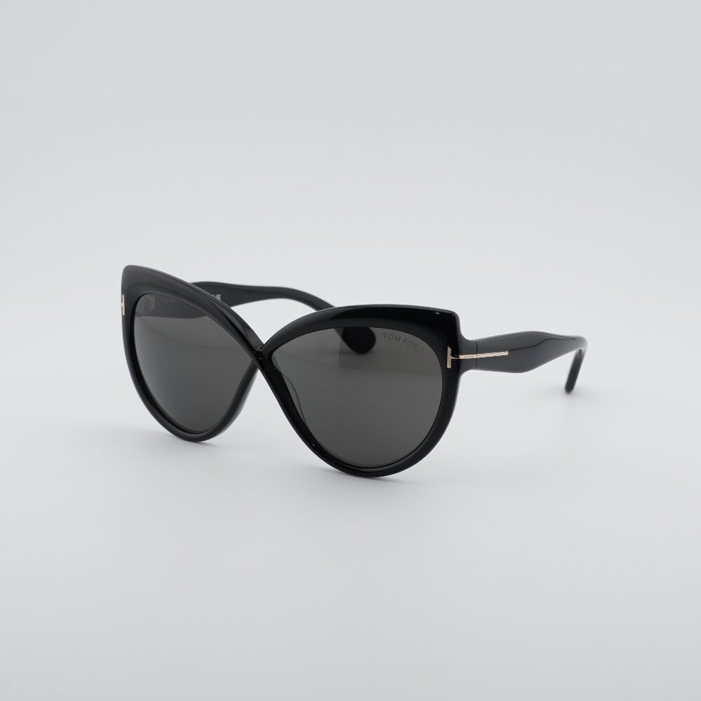 Tom Ford Beatrice FT1196 01A Sunglasses Black Butterfly Frame, Smoke Lenses